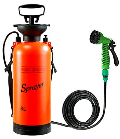 Flacon de pulvérisateur Manuel, 8L Bouteille de Douche pressurisée pulvérisation de pulvérisation à Pression Manuelle, pour Camping en Plein air, Irrigation de Jardin, Lavage de Voiture
