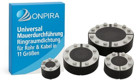 Onpira® Universal Mauerdurchführung Ringraumdichtung für Rohr & Kabel in 11 Grössen und 2 Materialen (Stahl 90mm)