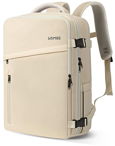 HOMIEE Reiserucksack Damen Herren Handgepäck Rucksack Flugzeug Wasserdicht Laptop Rucksack Groß Rucksäck mit Laptopfach Schuhfach für Arbeit Reisen Uni Sport