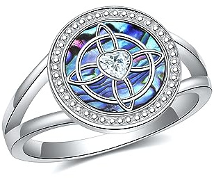 Hexen Knoten Ring 925 Sterling Silber Hexen Ring Keltischer Knoten Wiccan Schmuck Hexen Knoten Amulett Schutz Geschenke für Damen Frauen Mädchen (7)