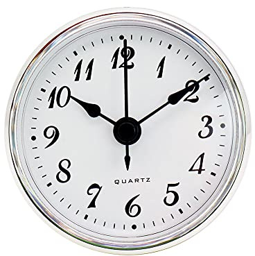 Uhrwerk Einsteckuhrwerk Retro Runde Quarzuhr Einfügen Europäischer Stil Clock Quarzwerk Inserts Einbau-Uhr Home Office Klassenzimmer DIY Deko 70mm/80mm/90mm/103mm/108mm/150mm 70 mm#silberner Rahmen