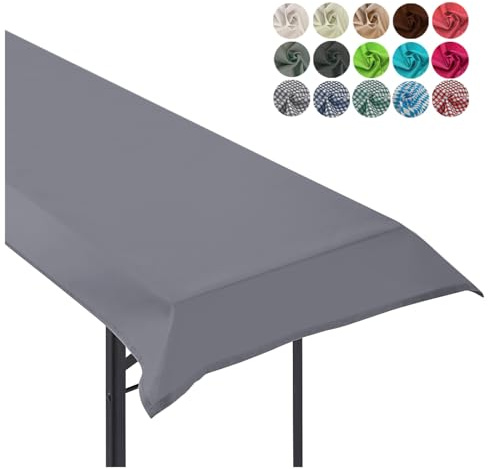 heimtexland ® Tischdecke Bierzeltgarnitur Biertischdecke Garten Tischdeko Party Event Dekoration Typ861 Grau 90x240 cm