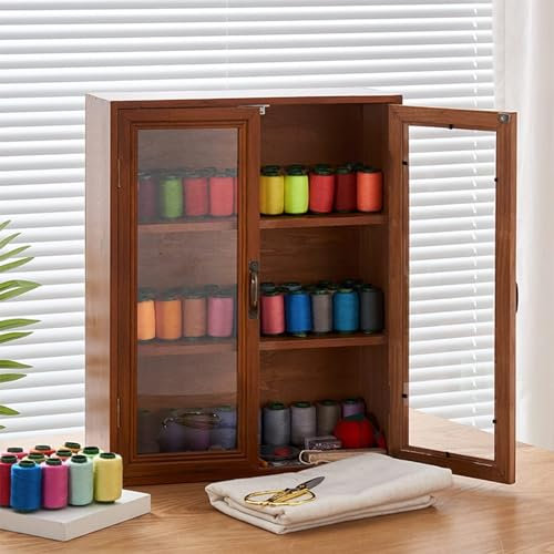 MNBVH Nähkorb Aus Holz, Nähset Für Erwachsene, Reise-nähkasten Mit Zubehör, Nähset, 3-lagiger Platz-nähkasten, Lieblings-nähkasten Für Frauen(Color:B)