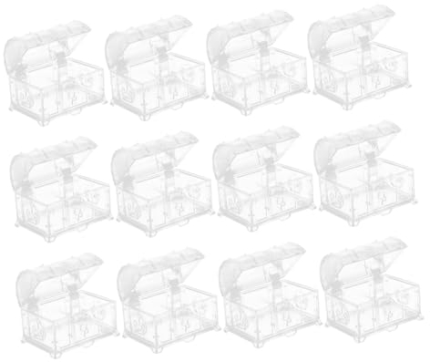 LABRIMP 12stücke Schatztruhenschachteln Klare Kunststoffboxen Für Süßigkeiten Hochzeit Party Favor Geschenke Mit Lagerung Container Für Leckereien Und Kleinigkeiten