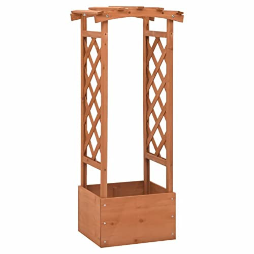 Iiaky Jardinière à Treillis avec Arche 49x39x117 cm Bois de Sapin,Jardiniere sur Pieds,Jardiniere Terrasse