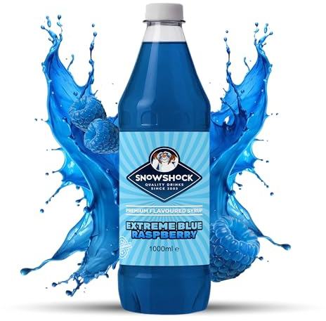 SnowShock Slush Syrup 1L Blue Raspberry | Slushy Concentrate Dilute for Ice Slushie Machine - Makes Over 20 Drinks - Refreshing Frozen Drink Mix for Kids Parties, Cafes, Events & Food Vans | Vegan