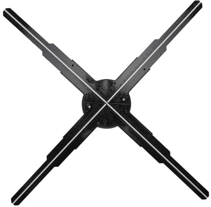 Ventilateur D'hologramme 3D, Projecteur D'hologramme 3D de 17,7 Pouces avec 510 Perles de Lumière LED, Machine de publicité D'écran de Ventilateur LED à 4 Pales (Prise UE)