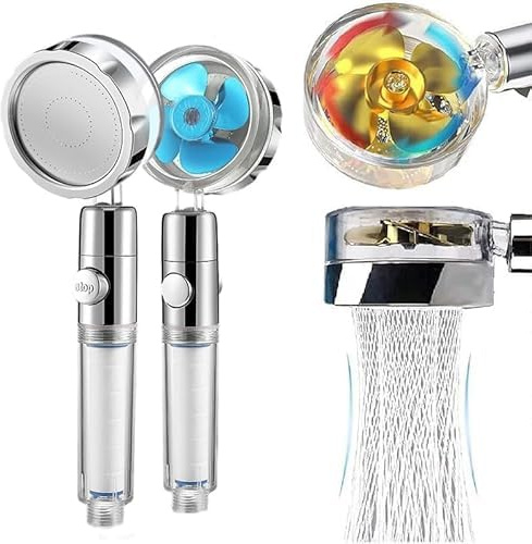 AQUABOOST La Douchette EcoPression Anticalcaire Douchette à Main Haute Pression - Économie d'Eau, Filtre à Eau Intégré, Régulateur avec Interrupteur (Bleu)