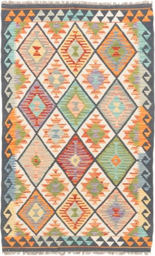 Nain Trading Kelim Afghan 100x160 Handgewebt Orientteppich Teppich Wolle