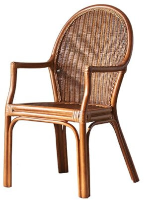 ZKALQECNF Korbstuhl Handgefertigter, gewebter Rattan-Rattan-Stuhl, Balkon, Einzel-Freizeit-Rückenlehne, Wohnzimmer-Stuhl Rattansessel