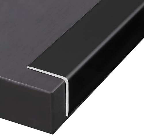 Coayuou Eckschiene 100cm* 3 Stück Winkelprofil Strapazierfähig Fliesenabschlussleisten Profilleiste Alu Für Fliesen, Parkett Und Treppen(Schwarz,6 * 6mm)