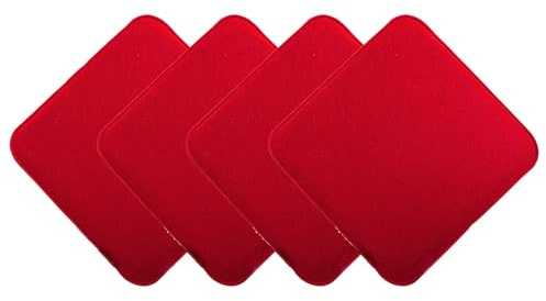 CB Home & Style Filz Sitzkissen Stuhlkissen Polster Auflage Kissen 4er Pack rund oder eckig (Rot, Eckig - 35x35cm)