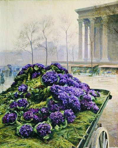 ZHAOSHAN klassischer Tier Bilder Grafiti Kunst Poster Veilchen aus nizza von iosif Evstafevich Krachkovsky Vintage Wandbild für Wanddekoration 60x90cm