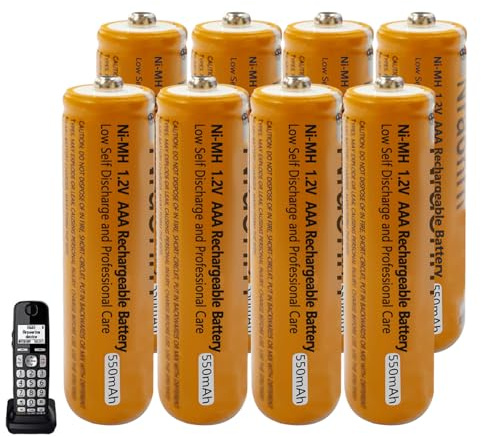 Piles Rechargeables AAA 550mah 1,2v pour Téléphone Gigaset, Pile AAA 550mah Batterie téléphone pour Panasonic, Lot de 8