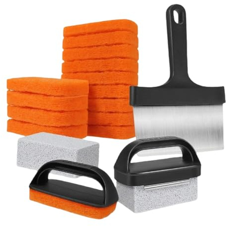 Kit de Limpieza para Planchas | Herramienta Antideslizante para Limpieza de Parrillas | Accesorios de para Planchas de Cocina Restaurante - Herramienta Restaurante Hotel