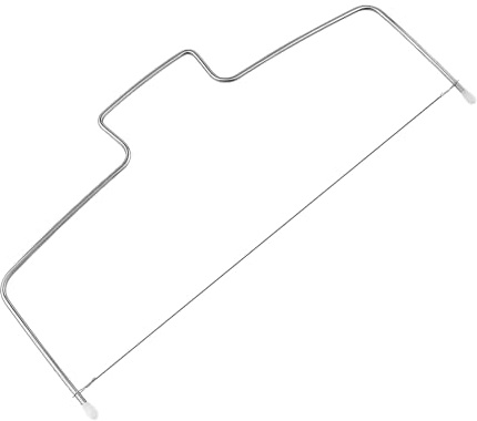 KIRVOS Tagliatorta in Acciaio Inossidabile 32 cm, Seghetto per Torte Regolabile in Altezza con Filo Dentato, Tagliabasi Professionale per Strati di Torta Uniformi