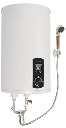 Warmwasserspeicher Boiler 50L/80L/100L/120L Energiesparend 2000W Vertikaler Wandmontierter warmwasserboiler mit LED-Temperaturanzeigee 25-75°C Temperatur einstellbar (50Liter)
