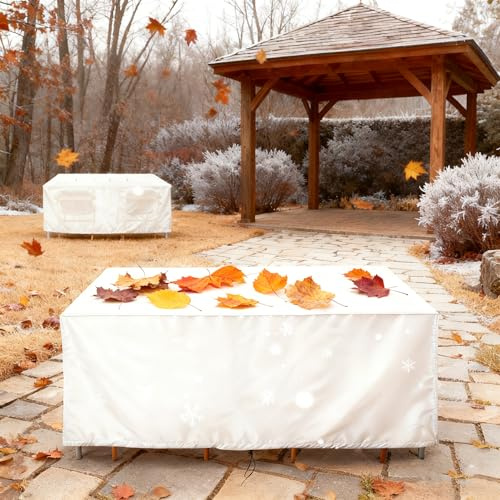 Housse de Protection Salon de Jardin 180x70x100/LxWxH Exterieur Imperméable 420D Tissu Oxford Bache Table de Jardin Anti-UV éTanche avec Réglable Corde et Au Vent Boucle Pour Balcon Meubles - Argent