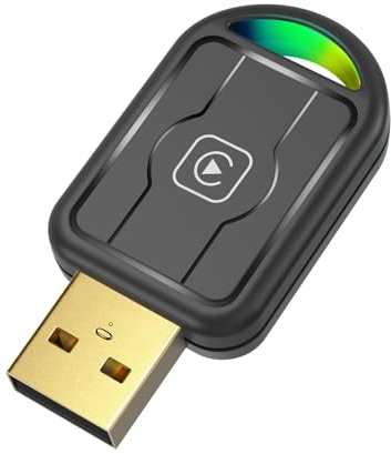 Tadcov Adattatore CarPlay Wireless Mini per iPhone & Apple, Da Cablato a Wireless, Plug & Play, Auto Connessione Rapida, Dongle USB per Apple Carplay Inalambrico (iOS 10+, 2015+), 1Pz