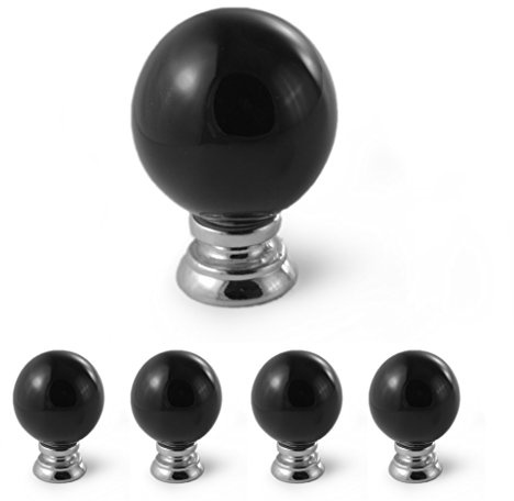 Ganzoo 4er Set Möbelknöpfe aus Keramik/Porzellan im Vintage Stil, schwarz antik im Landhaus-Look, für Küchenfronten, Schubladen, Kommoden, Schränke, Ø27mm, 37mm tief, geeignet bis 18mm Materialstärke