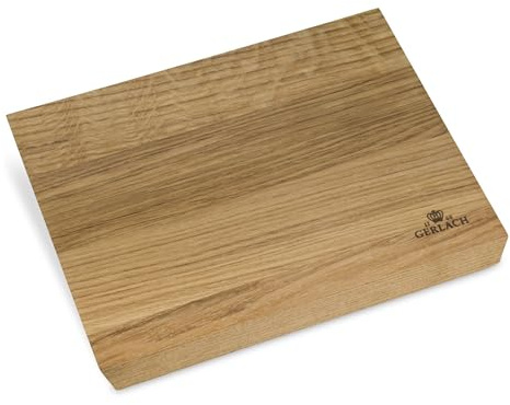 Gerlach Natur Schneidebrett Holz Holzbrett Küche Küchenbrett Holzschneidebrett 30x24x2,3cm, Schwarz