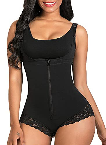 SHAPERX Shapewear För Kvinnor Figurformande Gördel Body Shaper Mage Formande Bodysuit,UK-SZ7200-Black-3XL