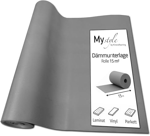 uficell® MyStyle Akustik Dämmunterlage Verlegeunterlage für Laminat- Parkett- und Designböden, Trittschalldämmung ca. 18 dB, Gehschallverbesserung ca. 25%, Stärke: 1,5 mm (30 m²)