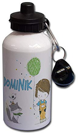 Feenstaub Trinkflasche Kinder personalisiert, Wasserflasche Sportverschluss & Drehverschluss, Sportflasche 500ml, Flasche Schule Kita, Trinkflasche Junge, Kindergarten Geschenk