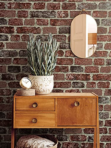 marburg Papel pintado pared ladrillo 3D rojo inspiración industrial efecto piedra 10,00 x 0,53 m Fabricado en Alemania color beige rojo estilo muro