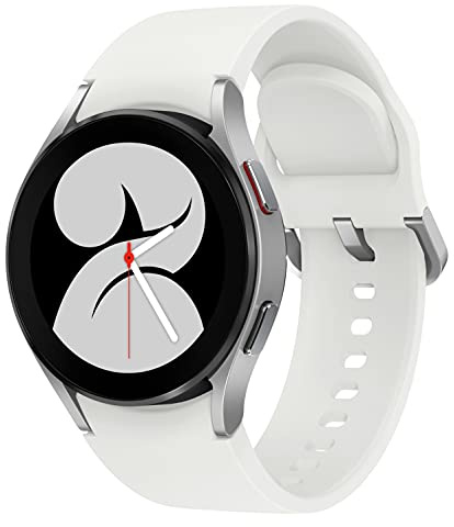 Samsung Galaxy Watch4, Runde Bluetooth Smartwatch, Wear OS, Fitnessuhr, Fitness-Tracker, 40 mm, Silver (Deutche Version)