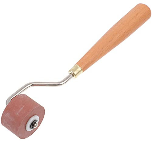 EXCEART Brayer Roller Soft Rubber Brayer with Wooden Handle Glue Roller for DIY Craft Art Ink Paint Block Stamping Printmaking Wallpaper 2cm