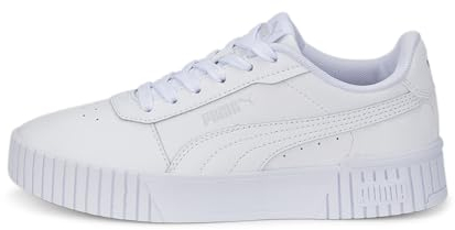 PUMA Mädchen Carina 2.0 Jr Sneaker, Puma White Puma White Puma Silver, 38 EU