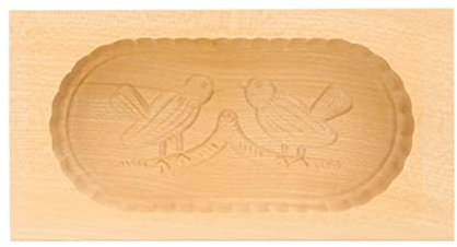 Molde para mantequilla de madera, 2 pájaros, para 250 g de mantequilla, forma de caída para decorar, hecho a mano