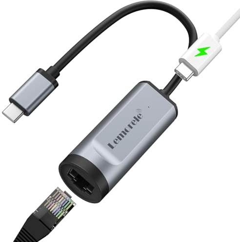 Lemorele Adaptateur USB C Thunderbolt 3 vers Ethernet Gigabit RJ45 1000+ PD 100W, HUB Type C Réseau- Haute Vitesse 1 Gbps, pour Steam Deck, Nintendo Switch, MacBook Pro, iPad Pro, Google, Samsung, etc