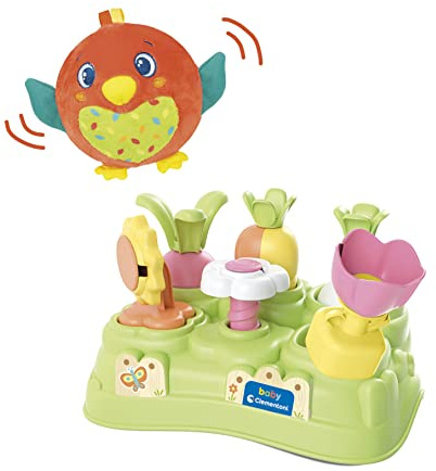 Clementoni Soft Little Bird in The Baby Garden-Gioco Prima Infanzia 10 Mesi (Italiano, Inglese, Francese, Tedesco, Spagnolo, Olandese E Polacco), Made in Italy, 80513, Esclusivo Amazon