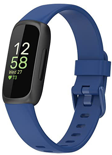 BoLuo Smart Watch Strap for Fitbit Inspire 3, Soft Silicone Band, Replacement Wrist Strap, Blue, 15.4mm Width, 5.5-7.5inch Wrist Size, Fitness Tracker, Heart Rate Monitor, Sleep Monitor