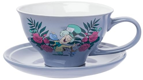 Silver Buffalo Alice nel paese delle meraviglie Oh My Tazza da tè e piattino in ceramica, 340 g