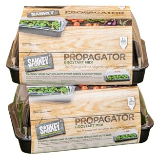 Samuel ALEXANDER 2 x 38cm Unheated Seed Starter Trays Grostart Midi Propagators Indoor Seedling Planters
