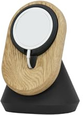 Oakywood - Support de téléphone pour Bureau - Support de téléphone Portable en Bois fabriqué à la Main - Compatible avec MagSafe et iPhone 12-16 - 10.4x8.1x13.9cm/4.1x3.2x5.5' - Chêne