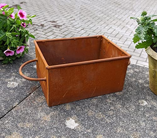 Generisch NEU !! Schublade Pflanztopf 35 cm breit aus Metall in Edelrost Rost Garten Pflanzgefäß Blumentopf Landhaus Shabby chic Vintage Pflanzgefäß