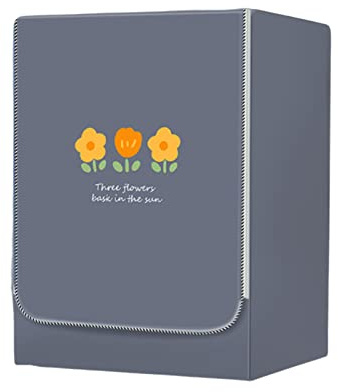 FANSU Washing Machine Cover Waterproof Dustproof Grey Front Load Washer Dryer Machine Cover Protector Sunscreen Washer Protection Tumble Dryer Cover (M-capacity 8-10kg,Yellow flower)