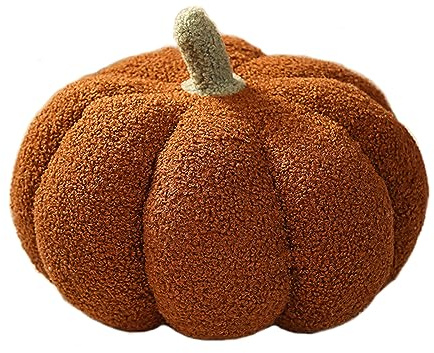 Plüsch Kürbis Dekokissen, Kürbis Überwurfkissen, Kürbiskissen Sofa Schlafzimmer Dekoration, Kürbis Kissen Halloween Heim dekor Geschenke, Pumpkin Kissen,30cm (Braun)