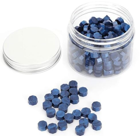 Tissting Siegelwachs Perlen, Glänzende Achteckige Perlmutt Wachs Siegel Perlen Set, 200 Stück Hochwertiges Wachs für Hochzeitseinladungen, Geschenkverpackung, Briefumschläge und Karten
