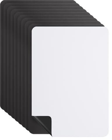 PATIKIL Magnetische Whiteboard-Kontaktpapier, 10 Stück 8 x 6 Flexible selbstklebende Whiteboard-Folie A5 Runde Ecke für Kühlschrank Büro, Weiß