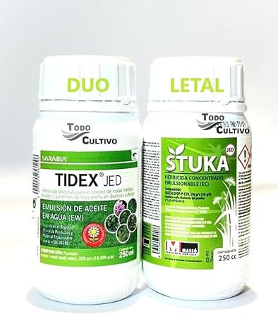 Herbicida total 500 ml(250+250ml) PACK DUO LETAL. Preparacion de 50 litros de liquido fumigable.