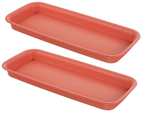 CAXUSD Pflanzenuntersetzer Pflanzschale Blumentopfuntersetzer 2 Stück Rechteckig Kunststoff Wasserschale Auffangschale für Zimmerpflanzen Verhindert Auslaufen Vielseitig Verwendbar Drinnen Draußen