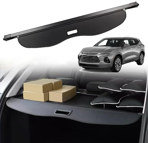 Auto Einziehbarer Laderaumabdeckung Kofferraum für C.h.e.v.r.o.l.e.t Blazer 2019-2024, Schwarz Schutz Der Privatsphäre Abdeckung Hutablage Cargo Cover, Ausziehbar Kofferraumabdeckung Rollo