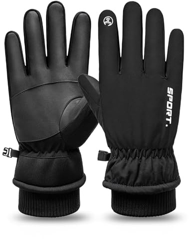nutmanel Guanti da Sci per Uomo e Donna, Touchscreen, 3M Thinsulate Caldi, Impermeabili e Antiscivolo, Antivento, per Sci, Snowboard, Pattinaggio su Ghiaccio, Escursionismo, Ciclismo, Corsa, Guida