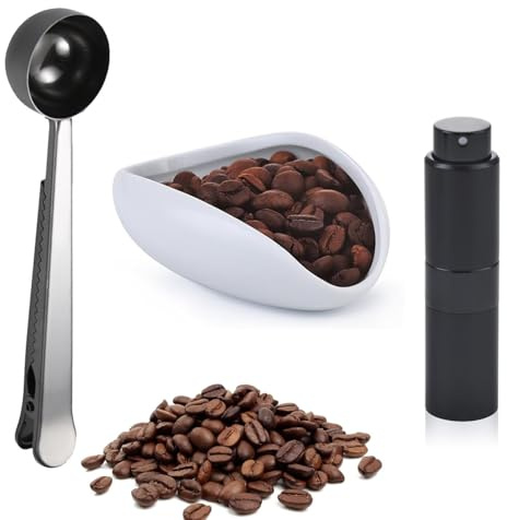 Taza dosificadora de granos de café, cuchara de café con clip, juego de botellas de espresso, accesorios de café para cafetería
