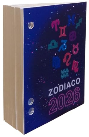 Bloc agenda almanaque zodiaco recambio 2025 – Agenda de mesa de papel blanco F.to 8,5 x 11,5 cm + bolígrafo retráctil y marcador
